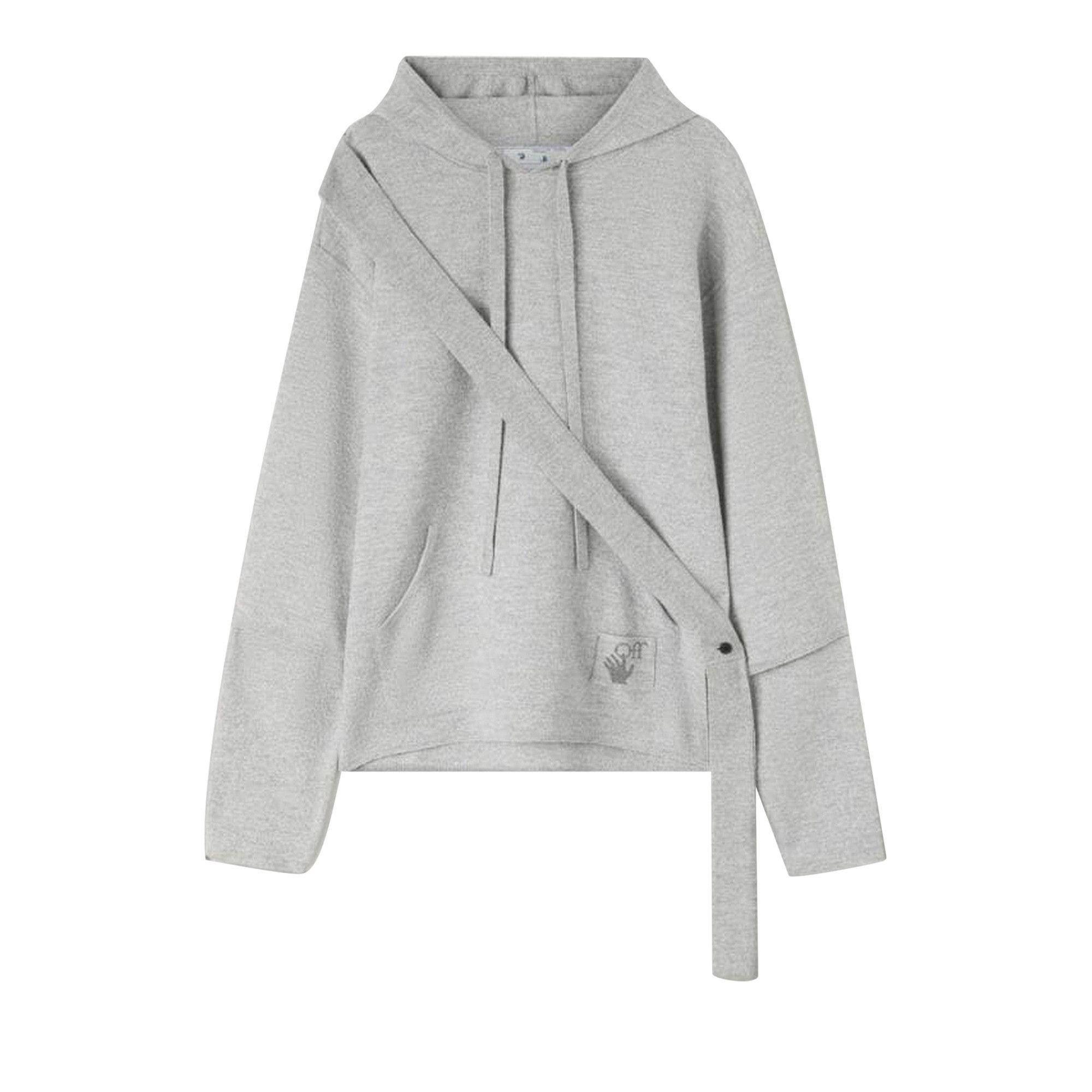 Off-White Easybreezy Band Knit Hoodie 'Medium Grey' - 1