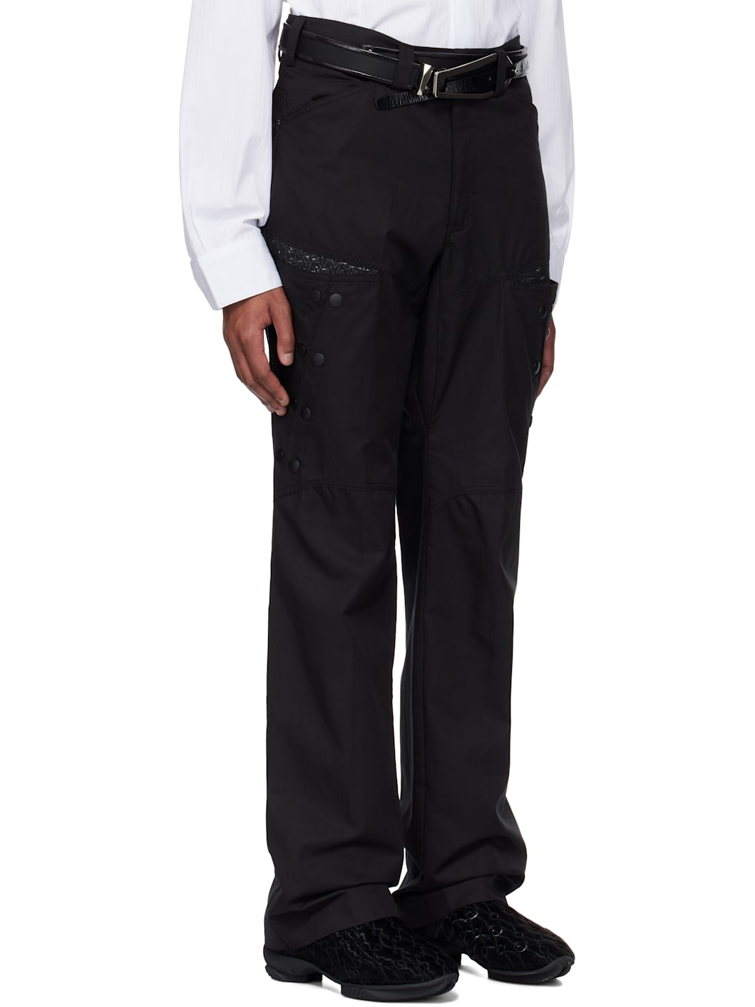 Black Inex Snap Trousers - 2