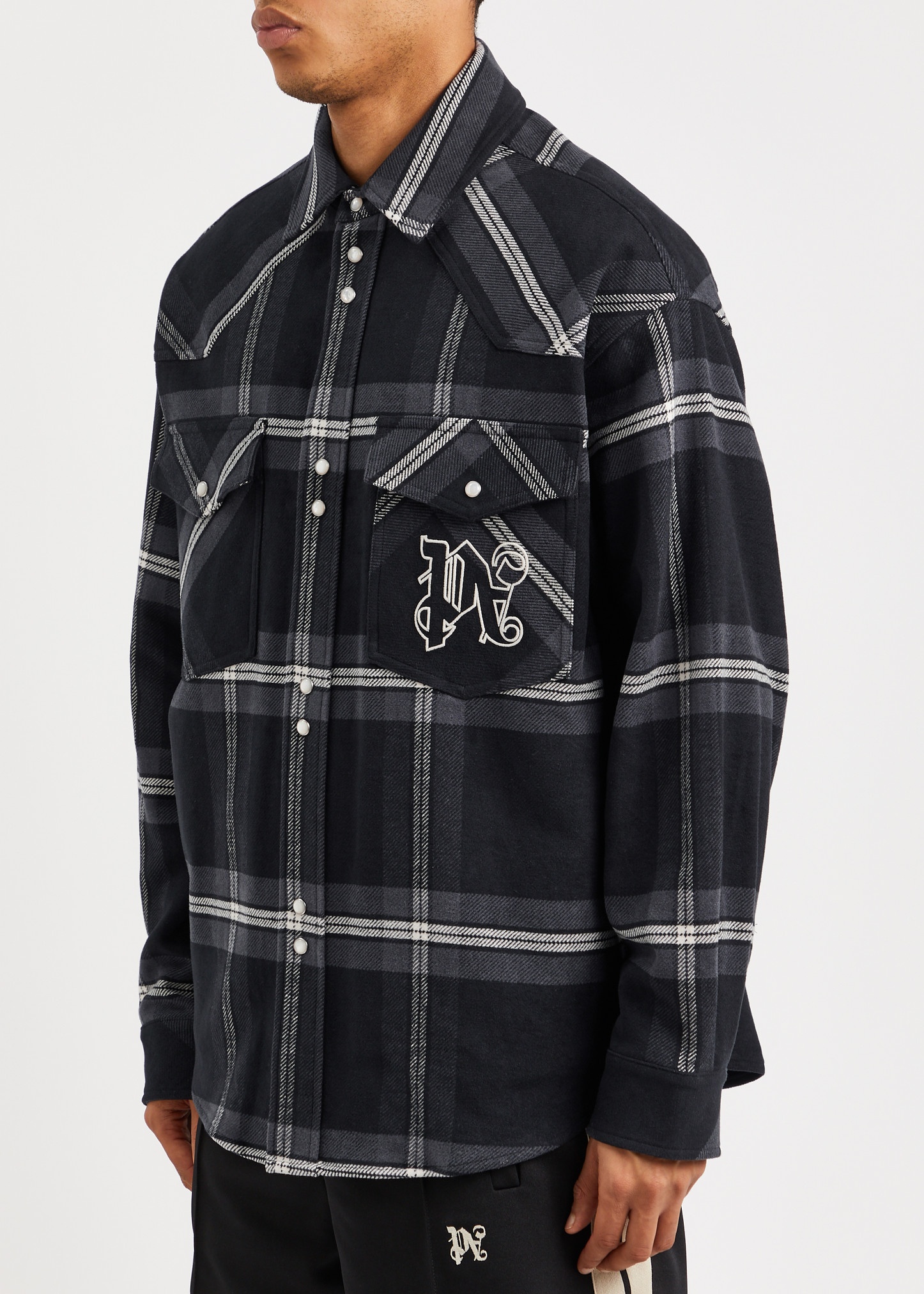 Checked logo flannel overshirt - 2