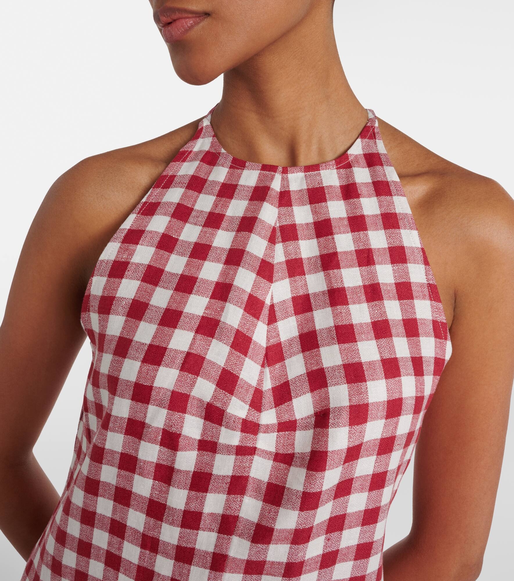 Antiqua gingham linen minidress - 4
