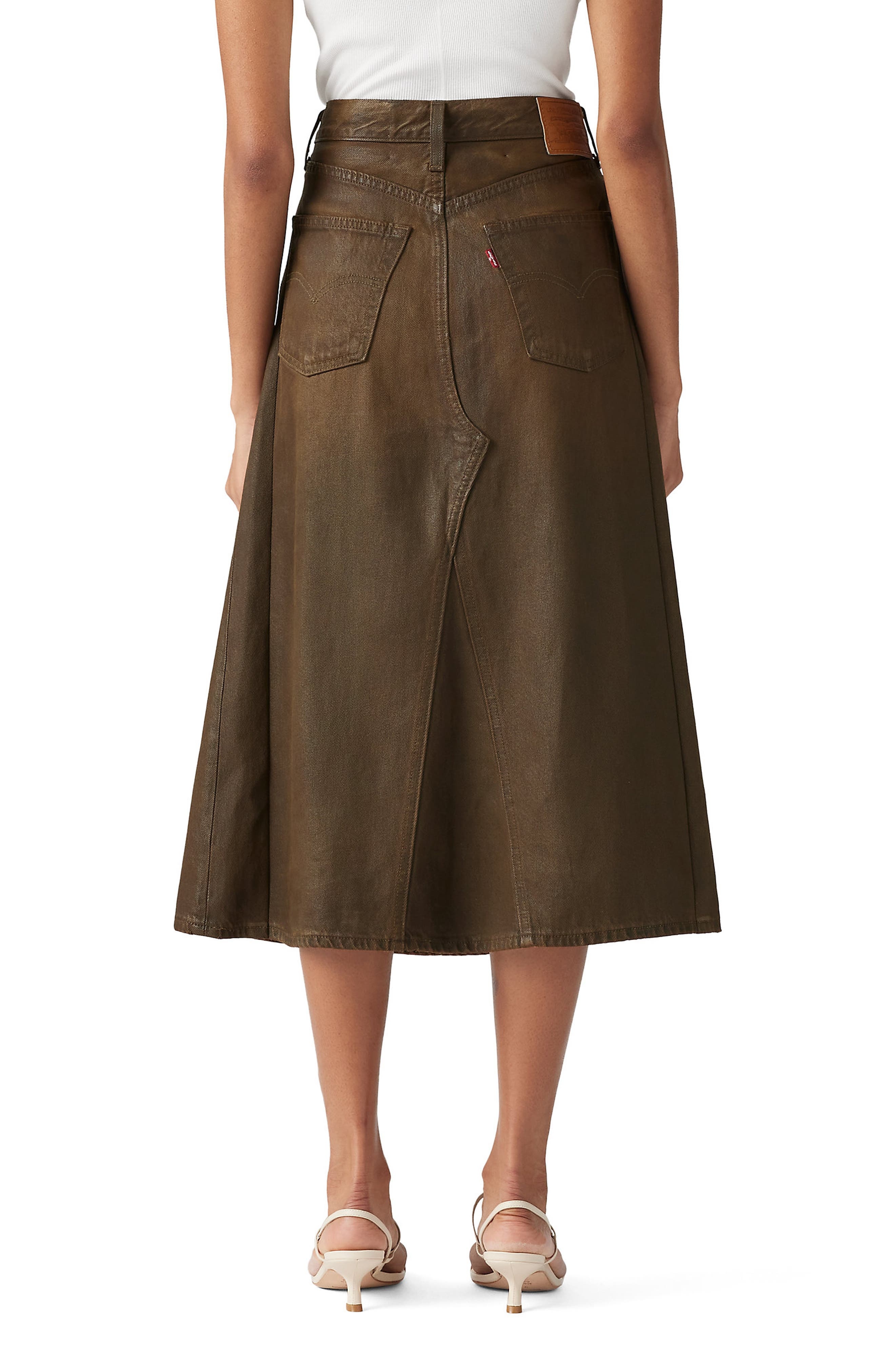 levi's Pay Day Coated Denim Midi Skirt in Pay Day Skirt at Nordstrom - 2
