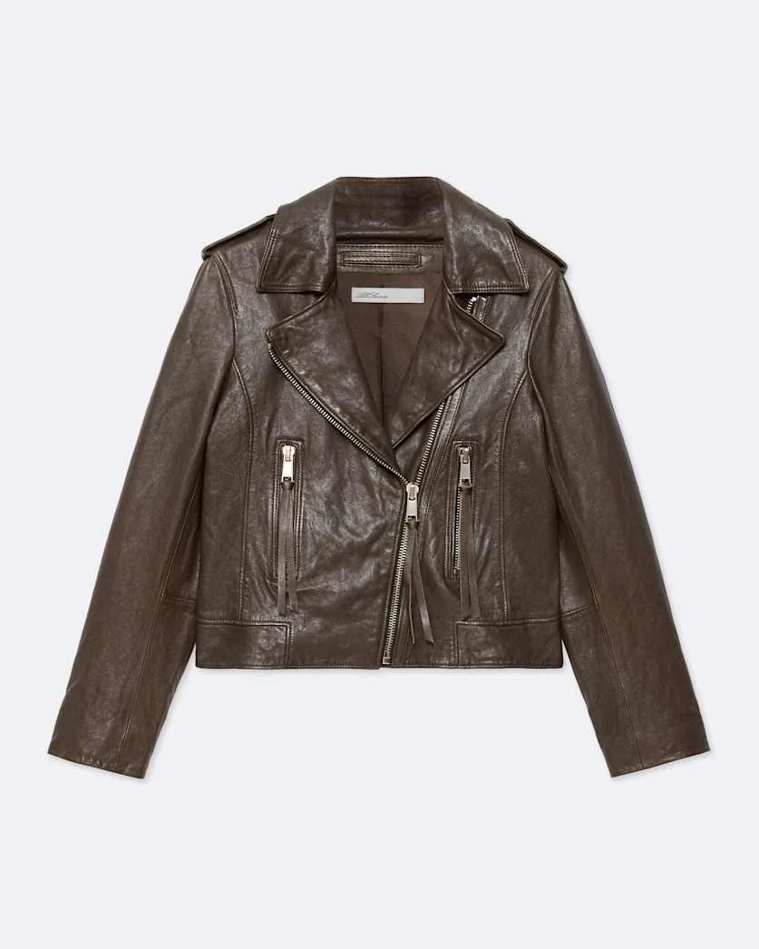 ERRIE LEATHER BIKER JACKET - 1