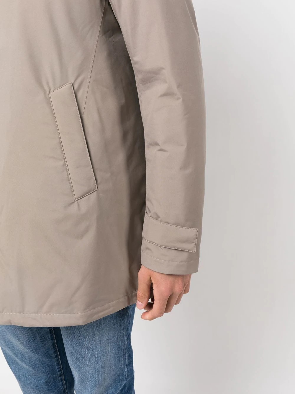 zipped-up hooded parka coat - 5