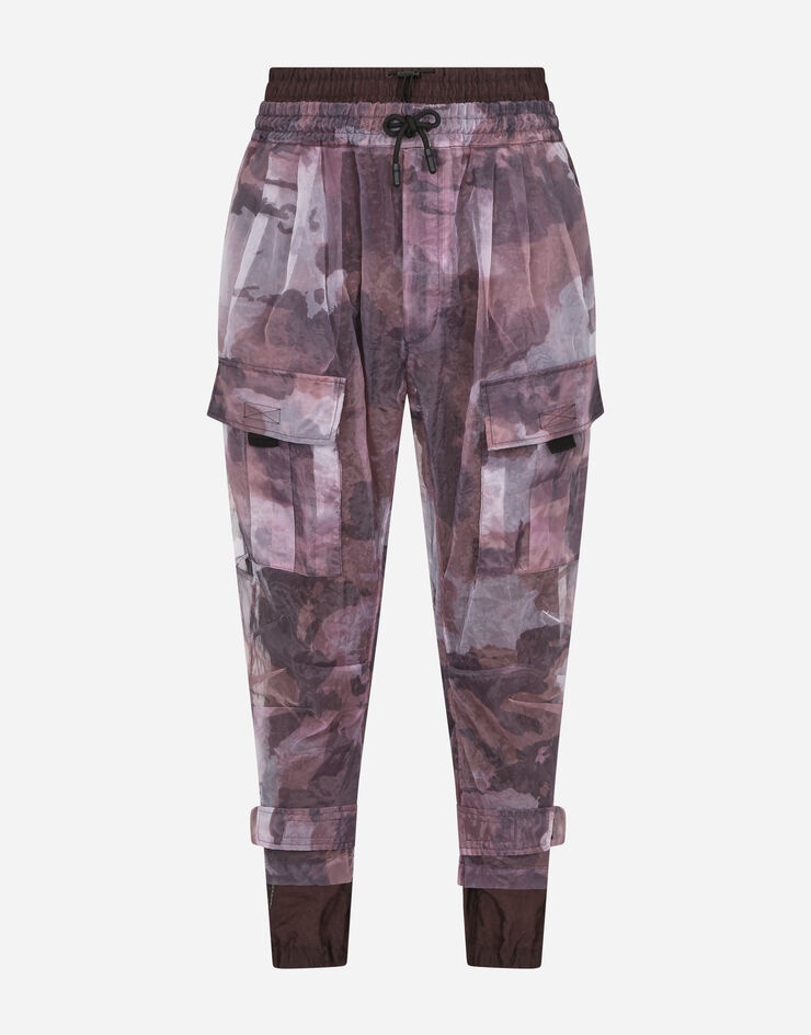 Camouflage-print organza cargo jogging pants - 3