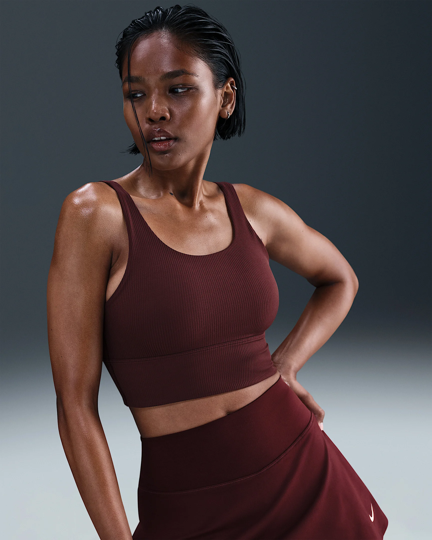 Nike Zenvy Rib Women's Light-Support Padded Longline Sports Bra - 1