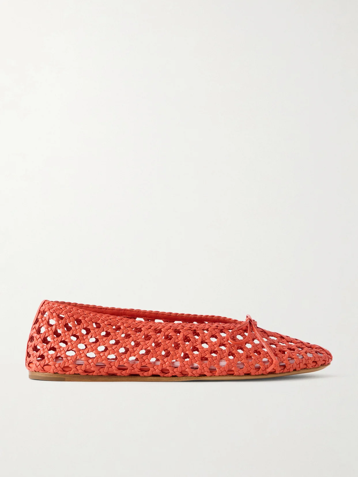 Woven Leather Ballet Flats - 1