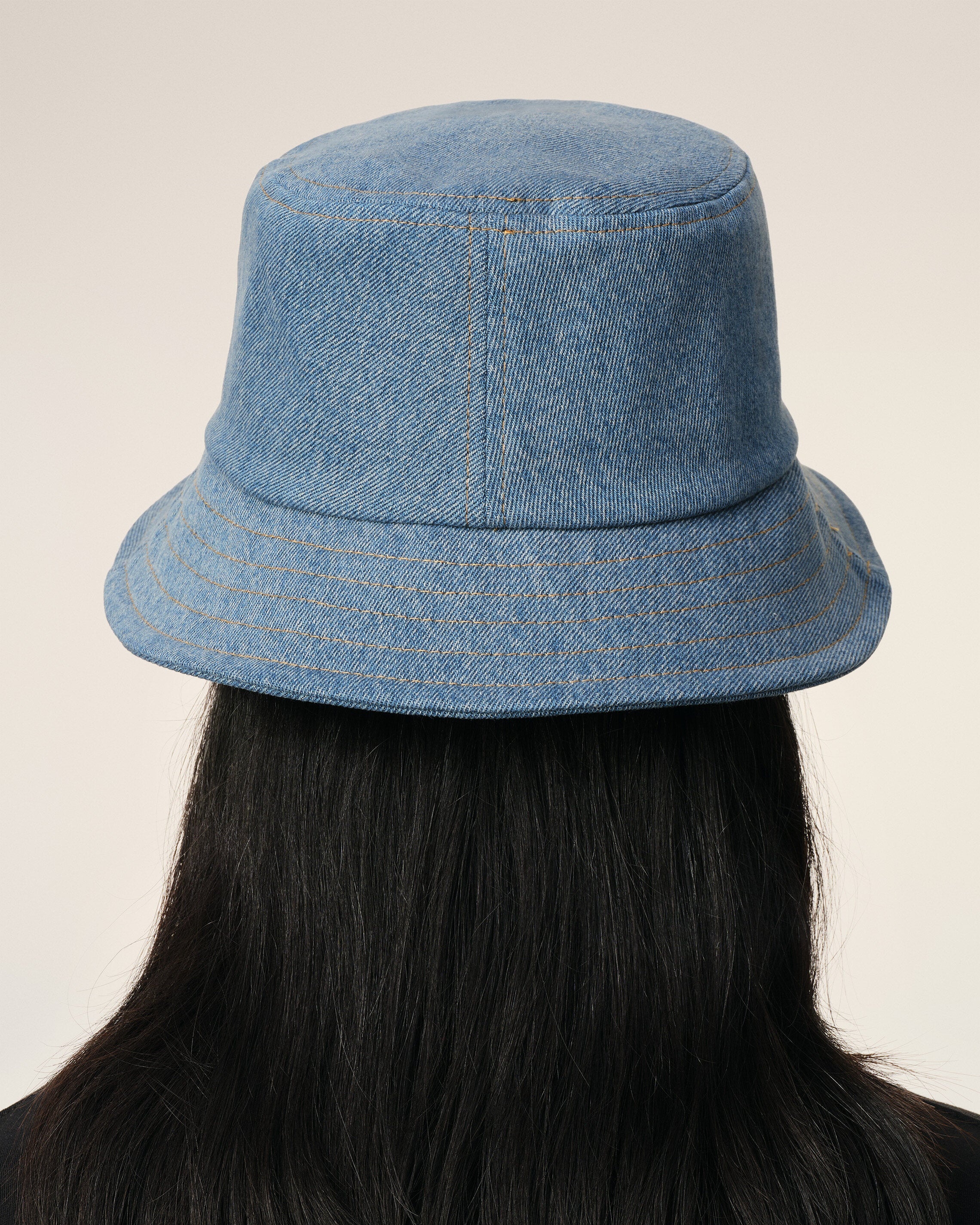 BLUE COTTON AMI DE COEUR EMBROIDERY BUCKET HAT - 6