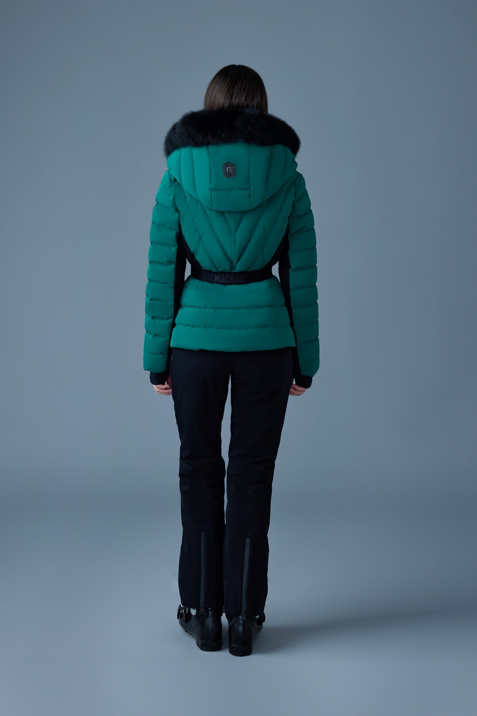ELITA Down ski jacket with removable blue fox fur trim - 4