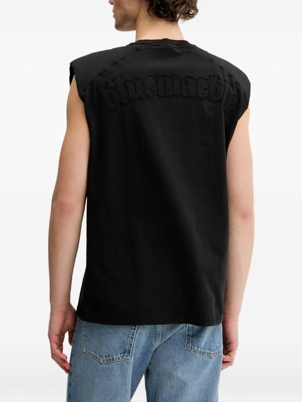 embroidered shoulder-detail vest - 3