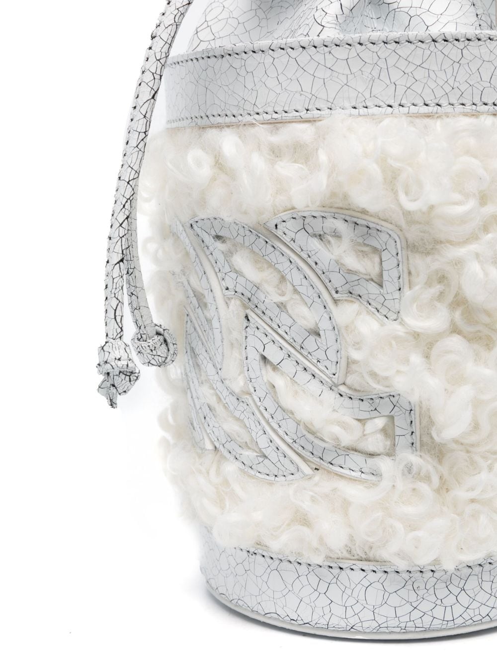Giulia faux-shearling bucket bag - 4