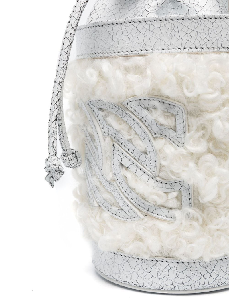 Giulia faux-shearling bucket bag 4