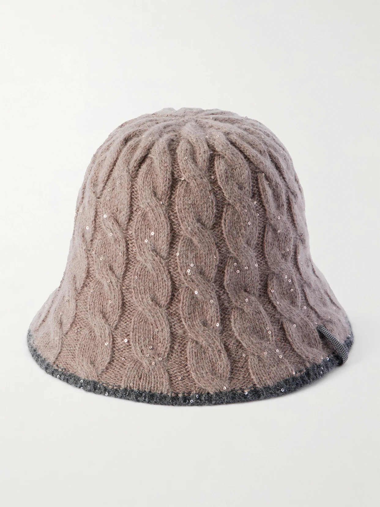Embellished Cable-knit Bucket Hat - 1