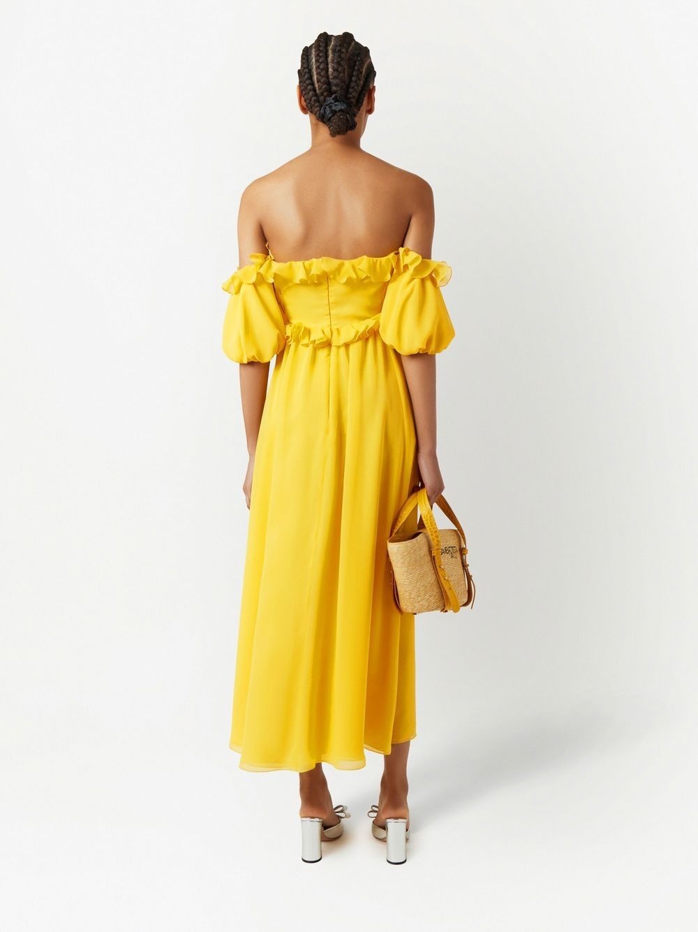 ruffle-detail off-shoulder dress - 4