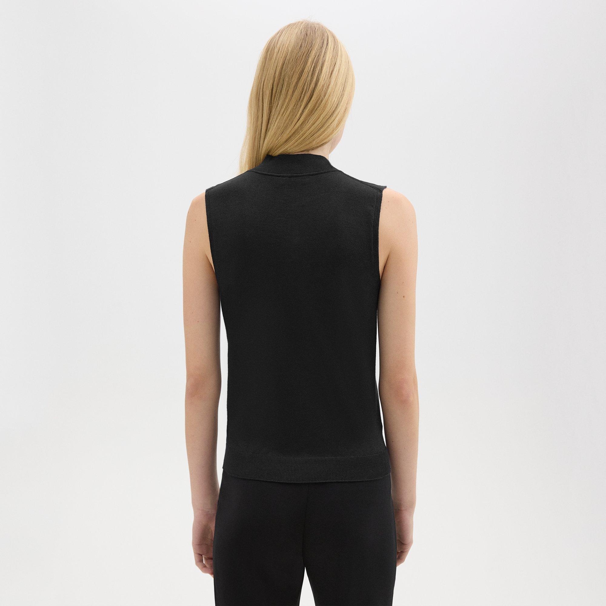 Mock Neck Sweater Shell in Regal Wool - 4
