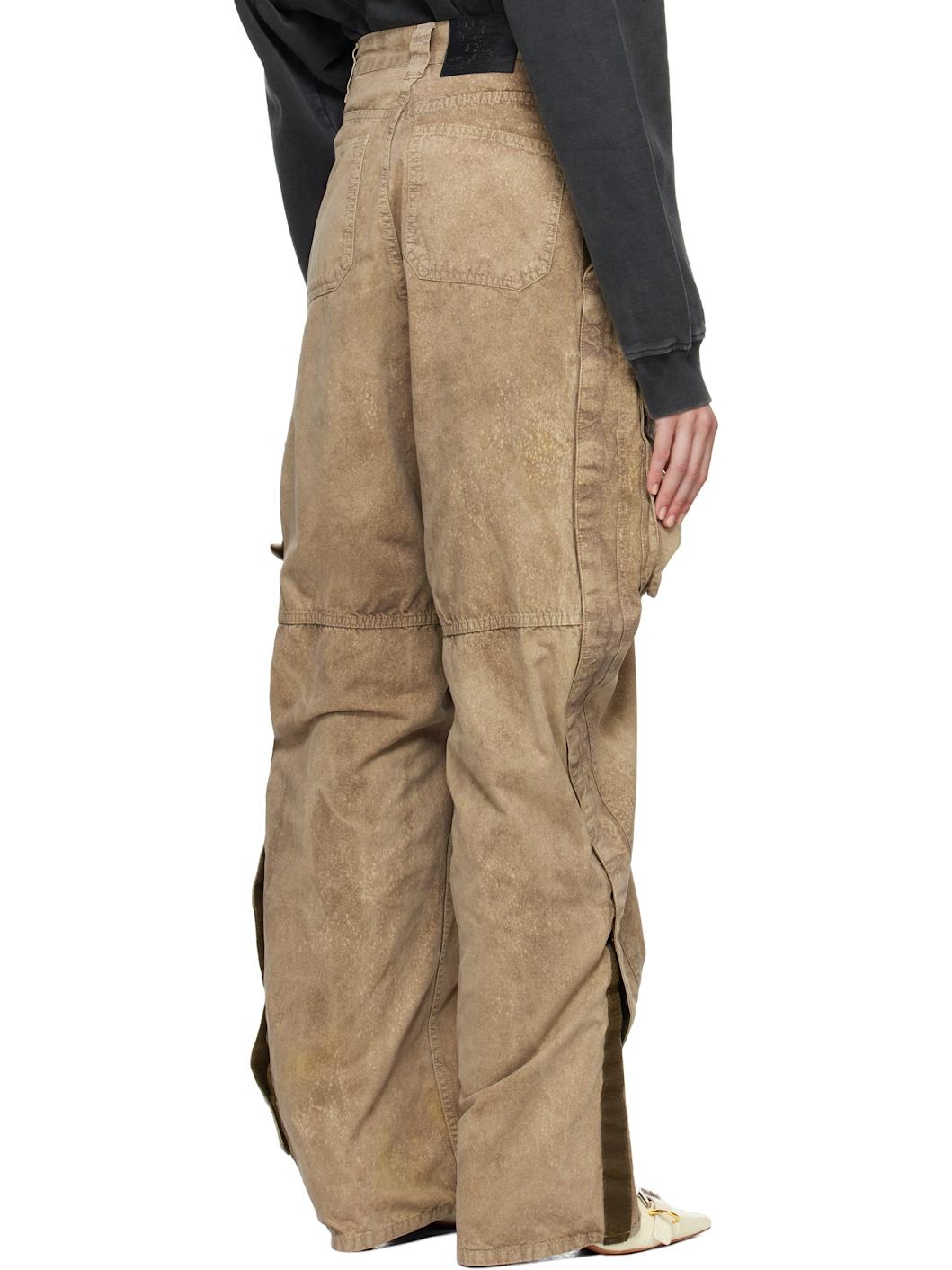 Khaki Velcro Cargo Pants - 3