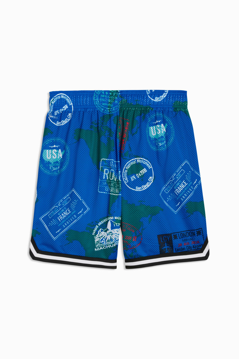 Around The World Men's Patterned 7" Basketball Shorts 2