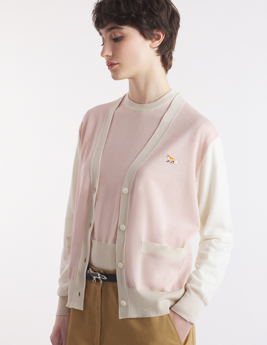 BABY FOX PATCH COLOR BLOCK CARDIGAN - 3