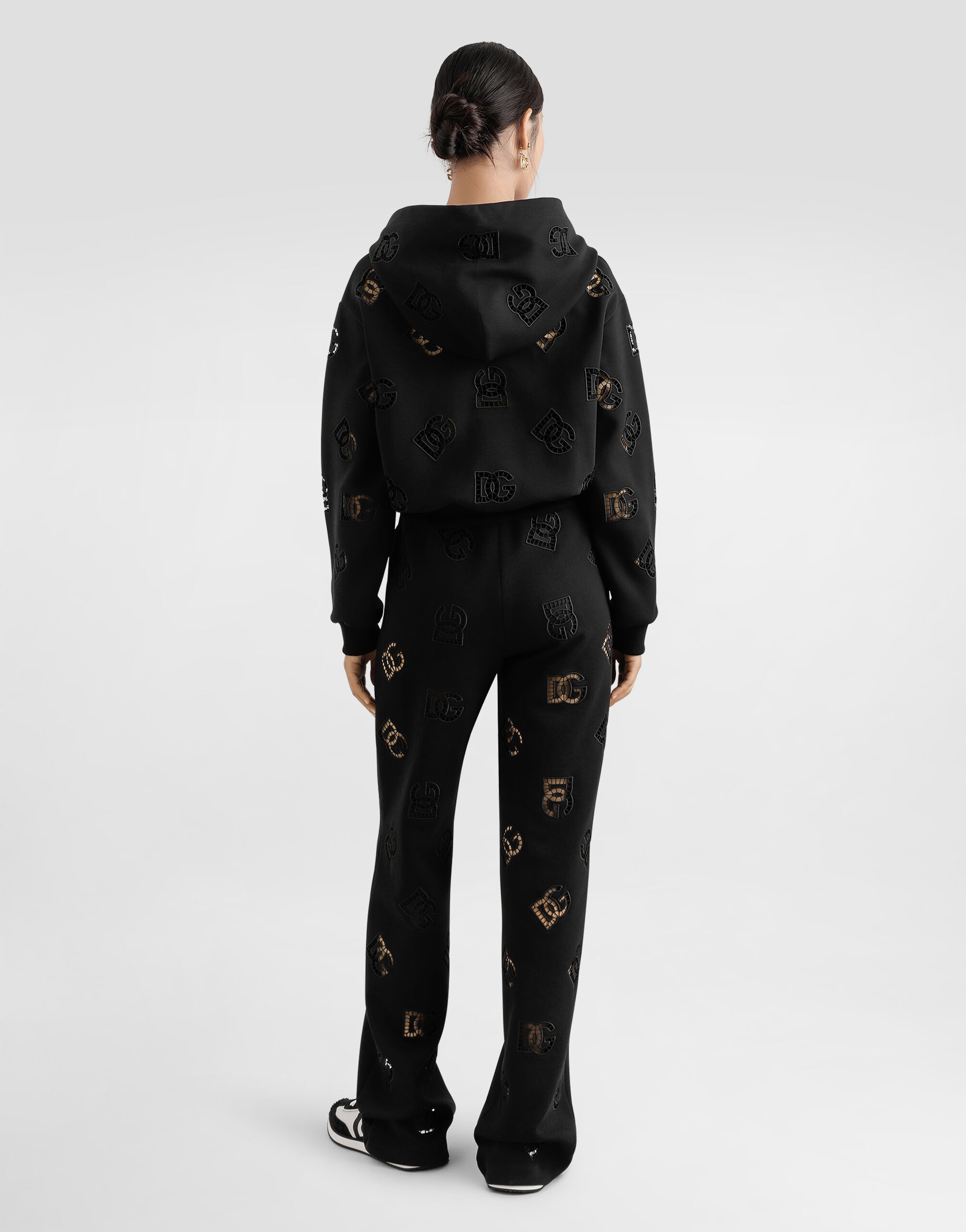 Jersey jogging pants with cut-out and DG logo - 3