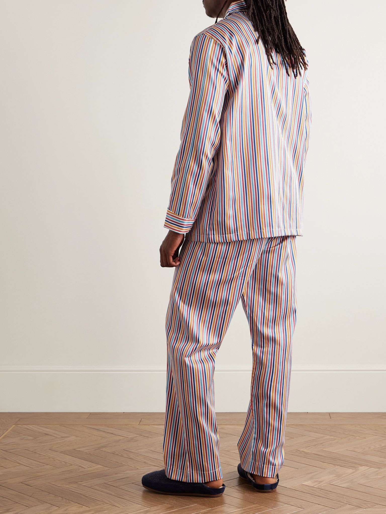 Wellington Striped Cotton-Poplin Pyjama Set Red - 3