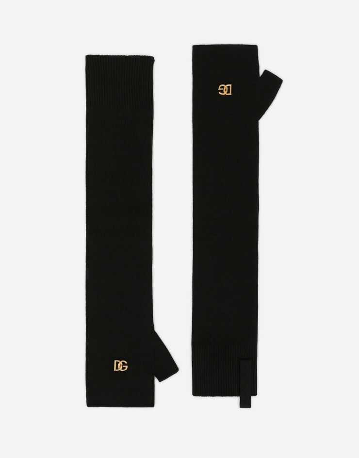 Long wool gloves with DG logo - 1