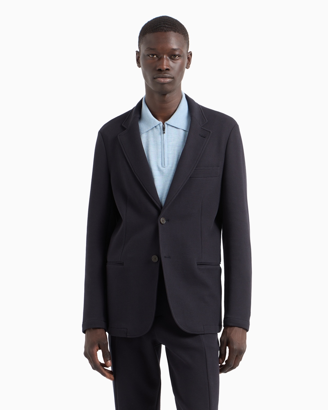 TRAVEL ESSENTIALS SINGLE-BREASTED BLAZER IN WAFFLE JERSEY - 2
