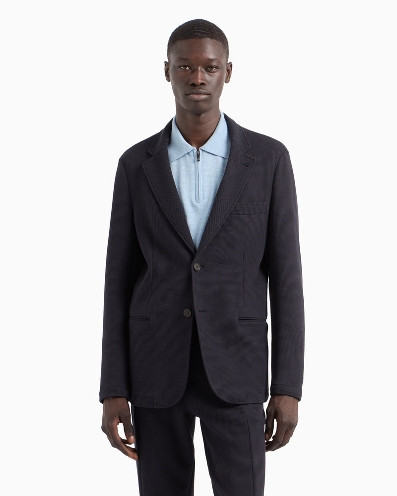 TRAVEL ESSENTIALS SINGLE-BREASTED BLAZER IN WAFFLE JERSEY 2