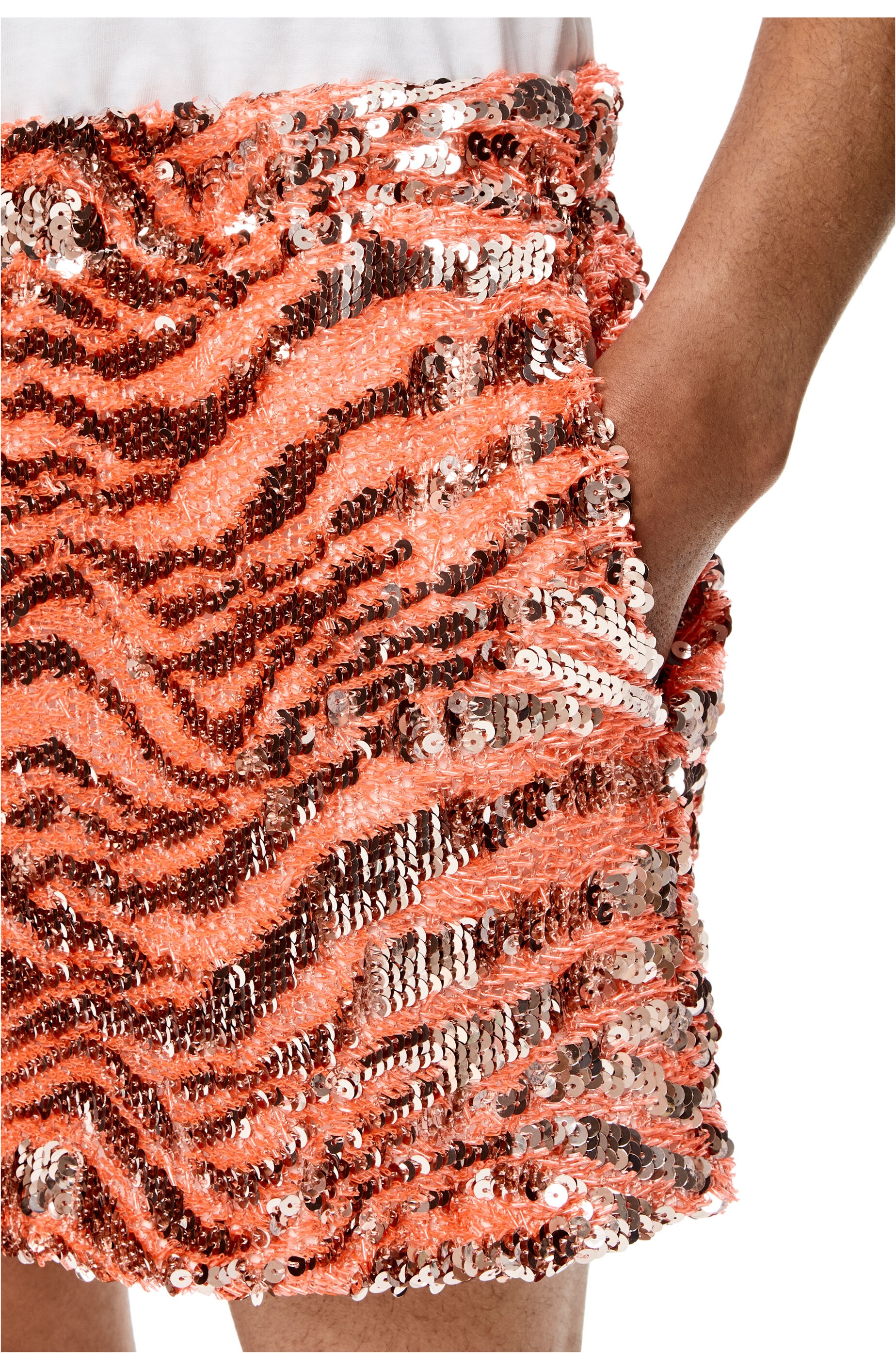 Sequin emrbroidery shorts in cotton - 5