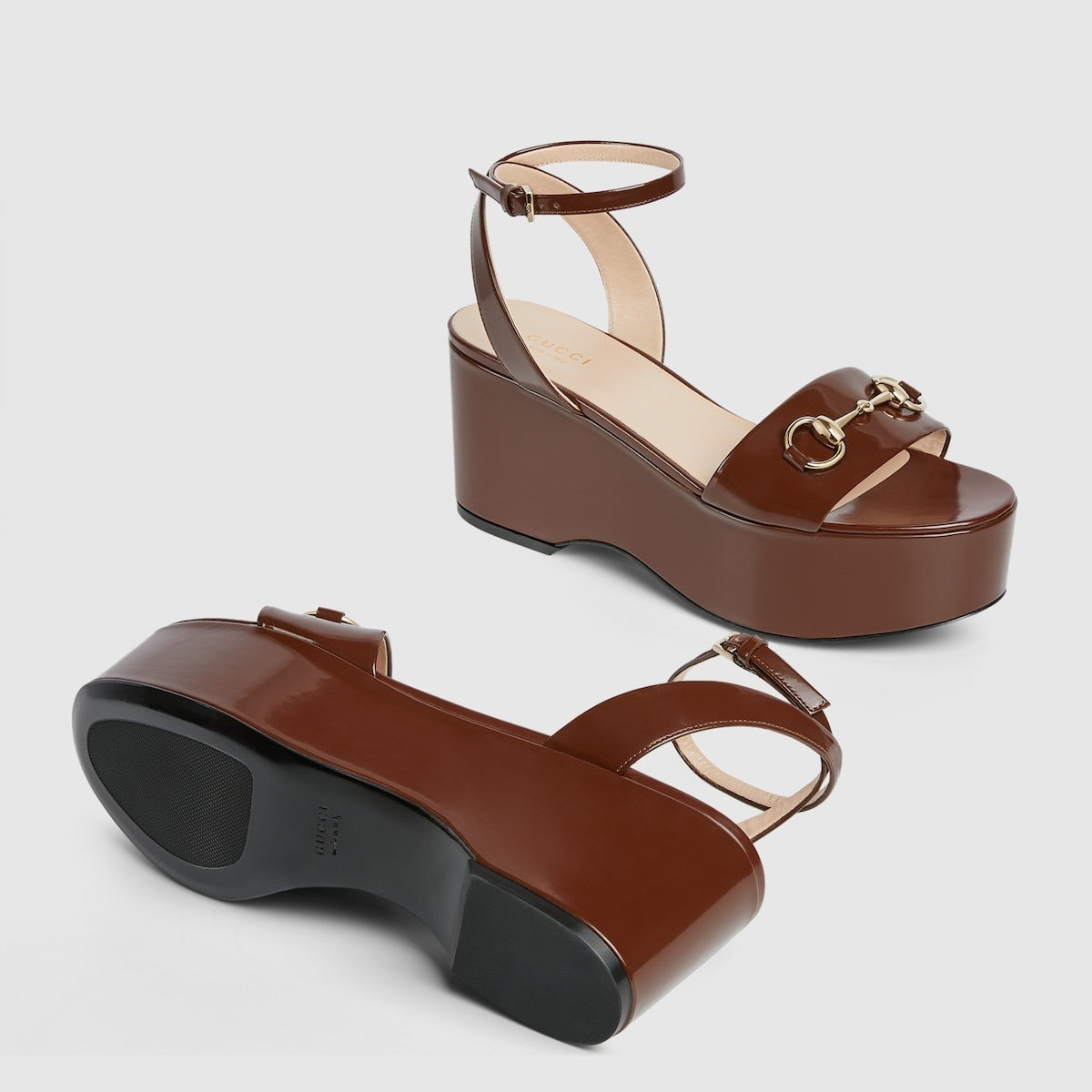 Gucci Horsebit Leather Platform Sandals - 4