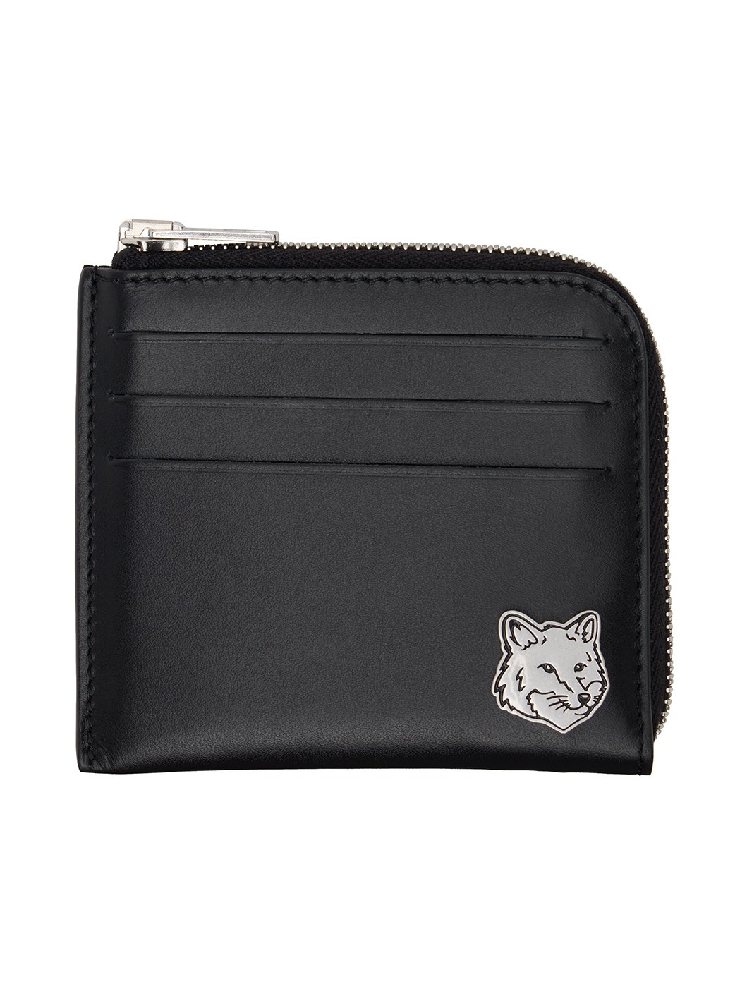 Black Fox Head Zipped Wallet - 1