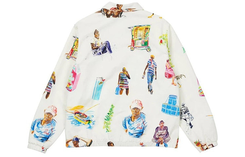 PALACE PALACE Abstract Printing Zipper Jacket Unisex White P20JK003 outlook