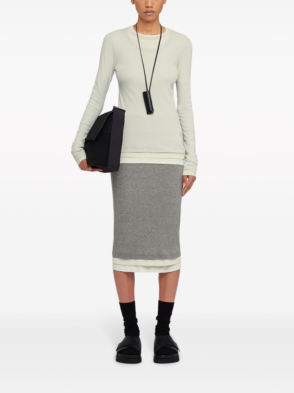layered cotton T-shirt - 2