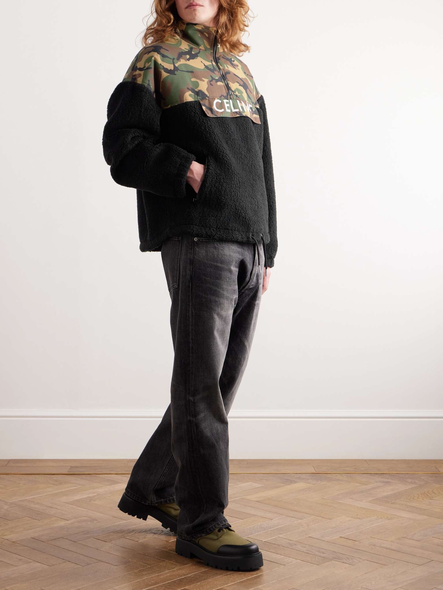 Logo and Camouflage-Print Ripstop-Trimmed Fleece Jacket - 2