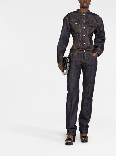 Alexander McQueen button-up backless denim jumpsuit outlook