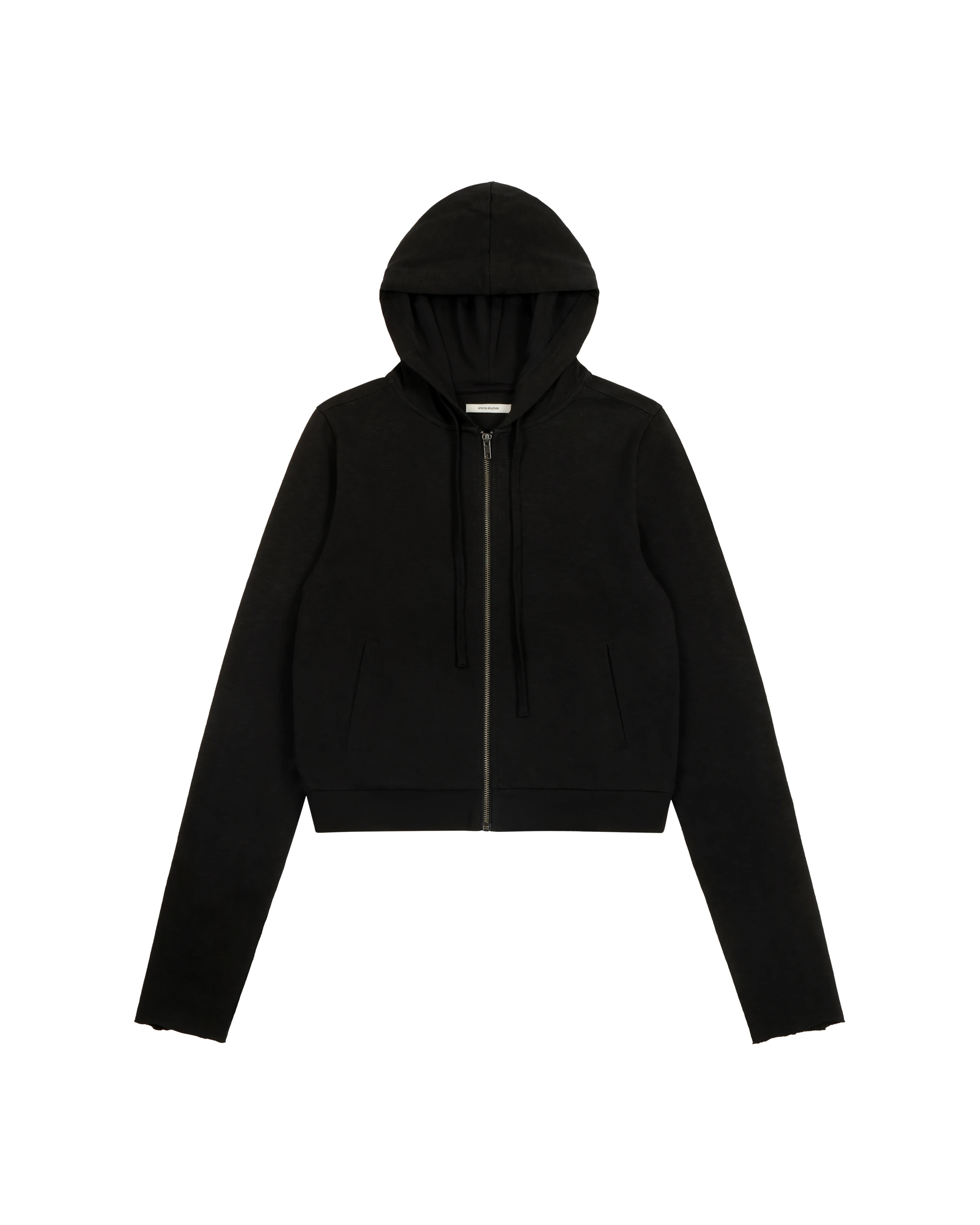 LIGHTWEIGHT CROPPED ZIP-UP BLACK - 6