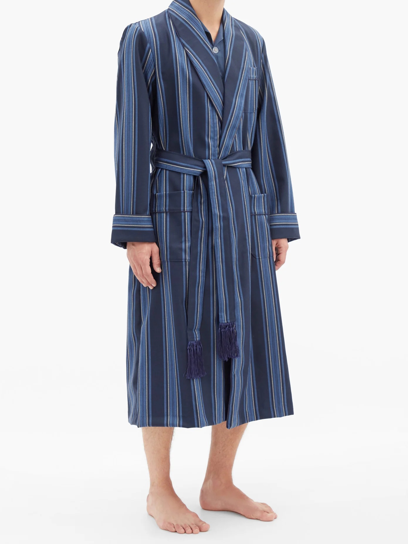 York striped wool robe - 2