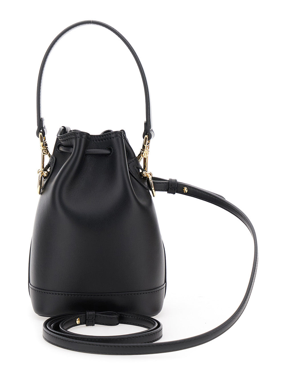 Fendi Women 'Mon Tresor Mini' Black Handbag With Removable Shoulder Strap And Logo Lettering In Leat - 4