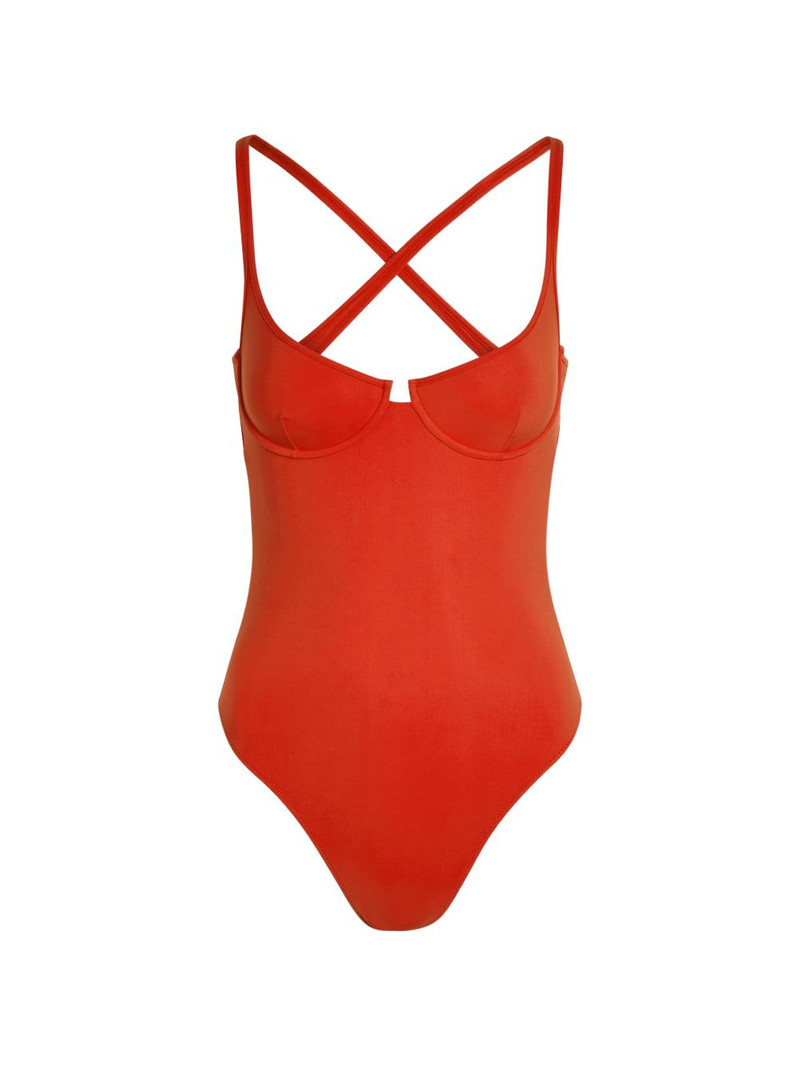 Ottantatre crossover-strap swimsuit 1