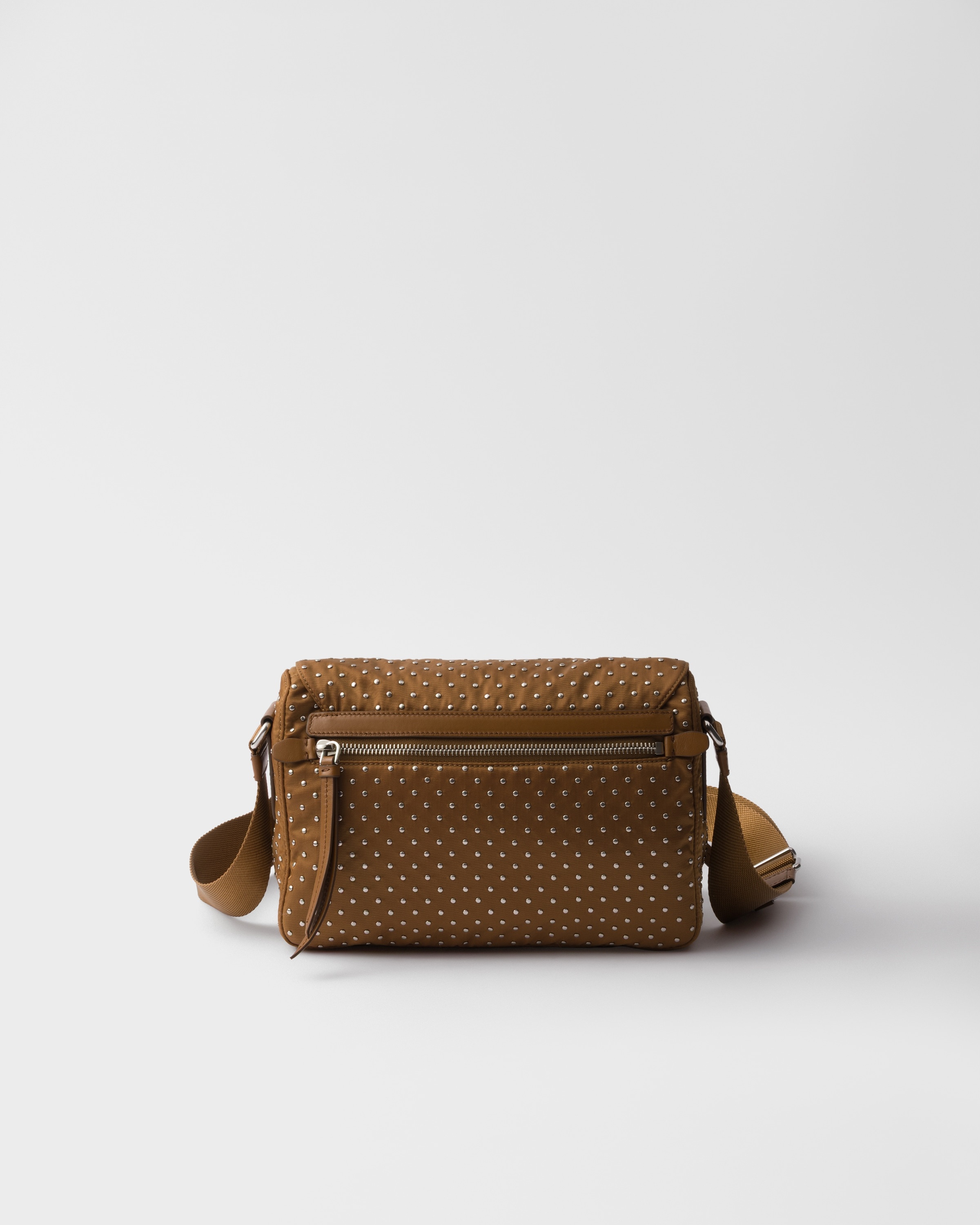 Re-Nylon shoulder bag with studs - 3