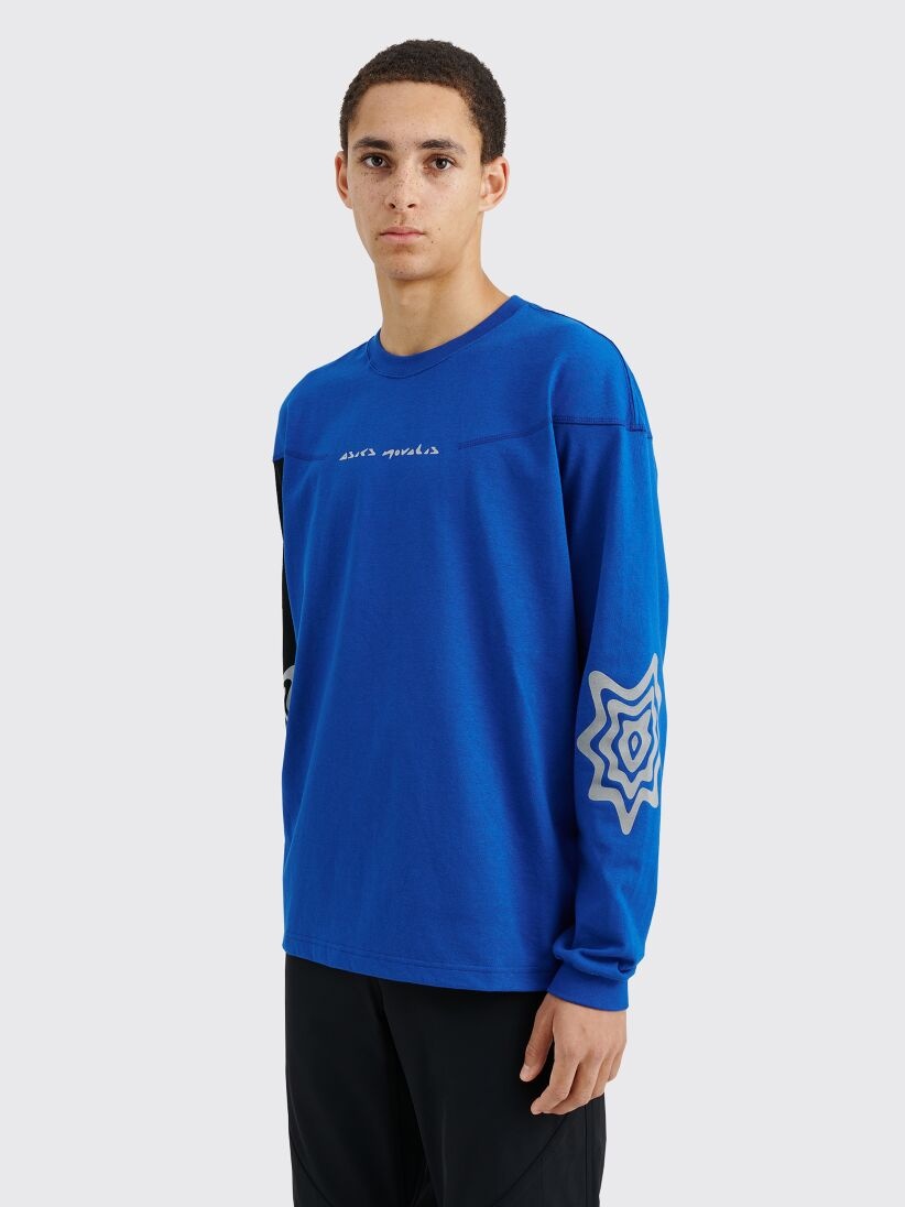トップス asics novalis bixance long sleeve blue s トップス asics novalis bixance long sleeve blue s ASICS