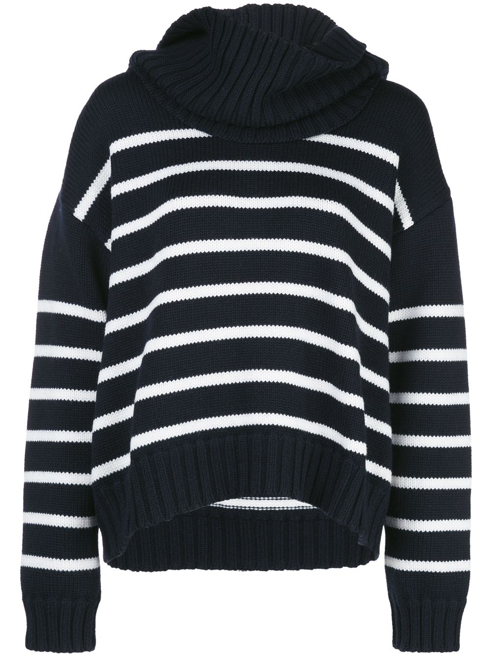 striped pattern scarf jumper - 1