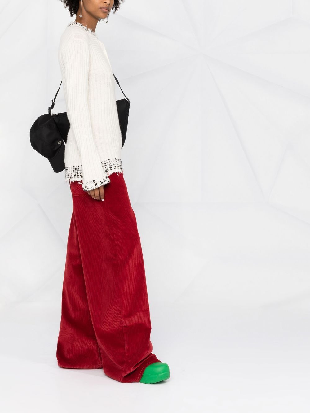 stippled trim ribbed jumper - 6