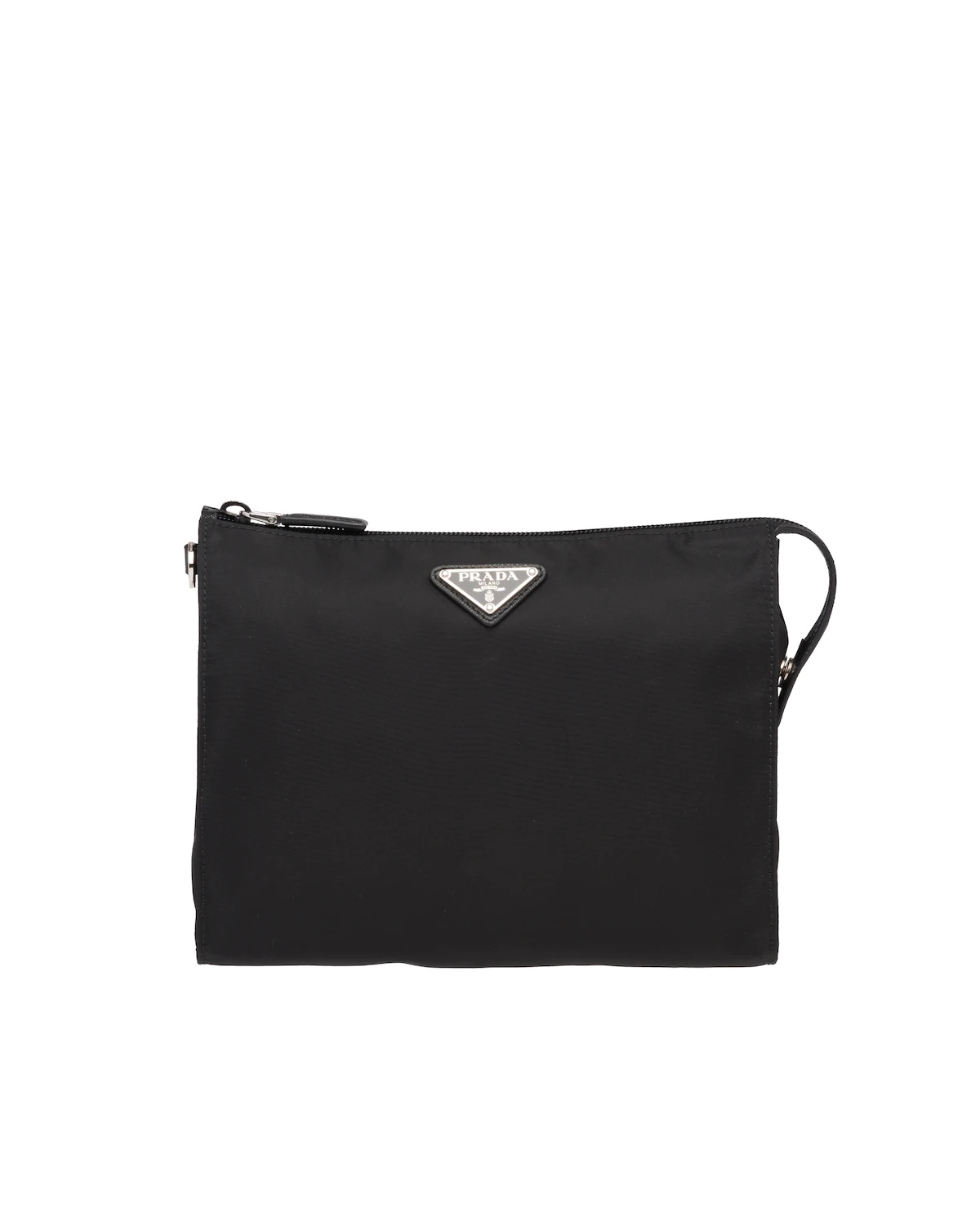 Re-Nylon and Saffiano leather pouch - 1