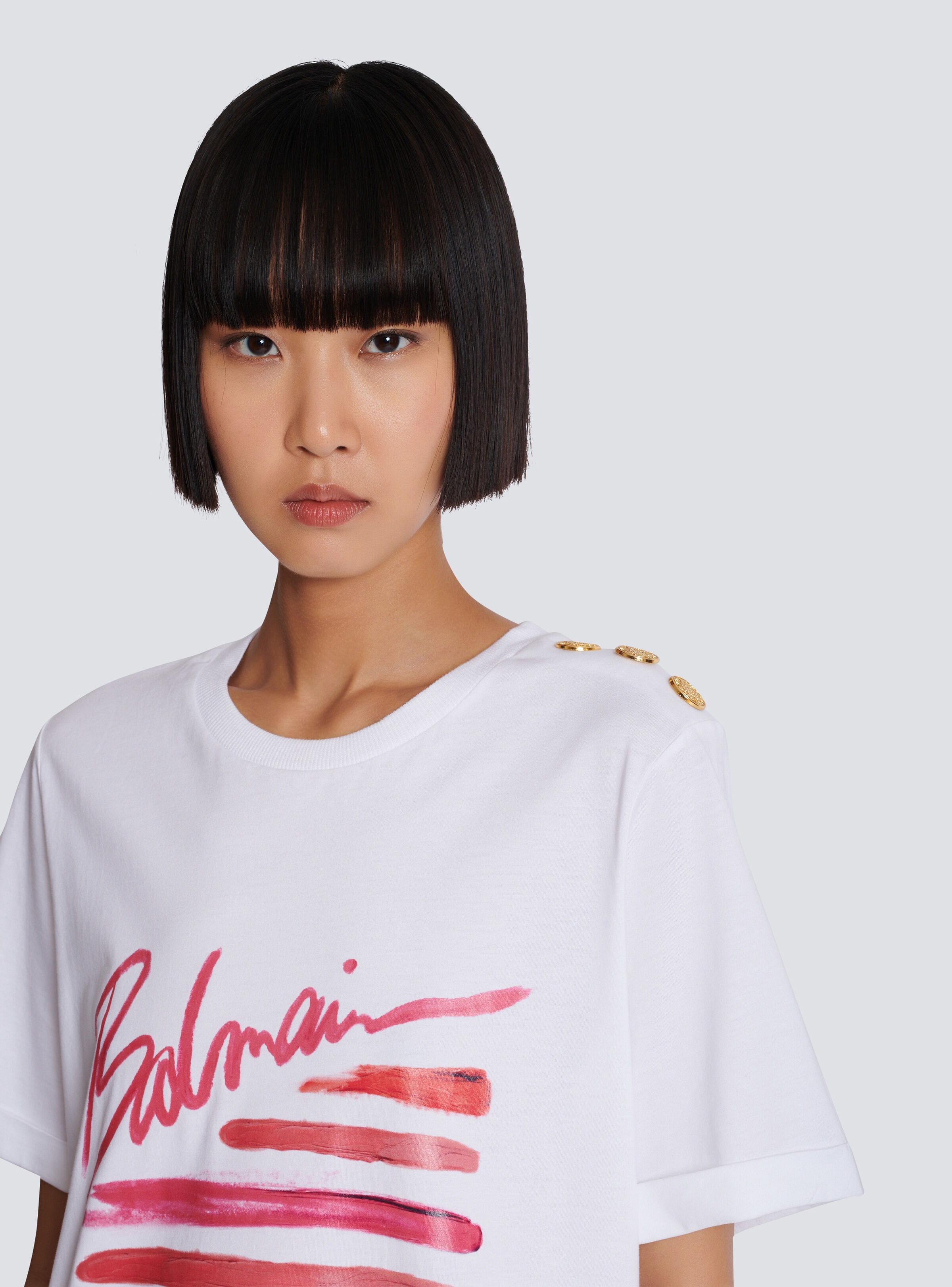 T-shirt with Balmain Lipstick print - 7