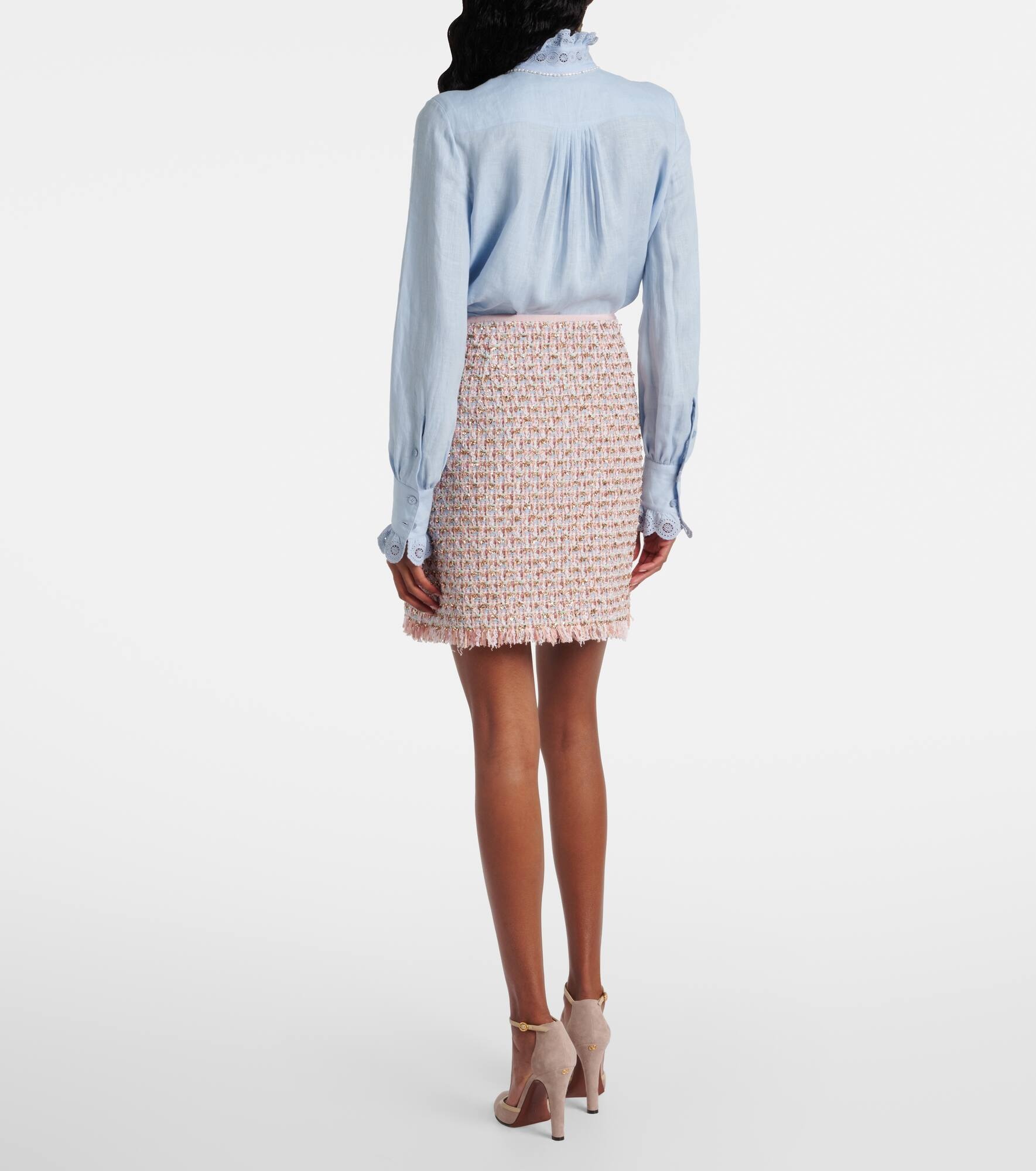 Embellished tweed miniskirt - 3