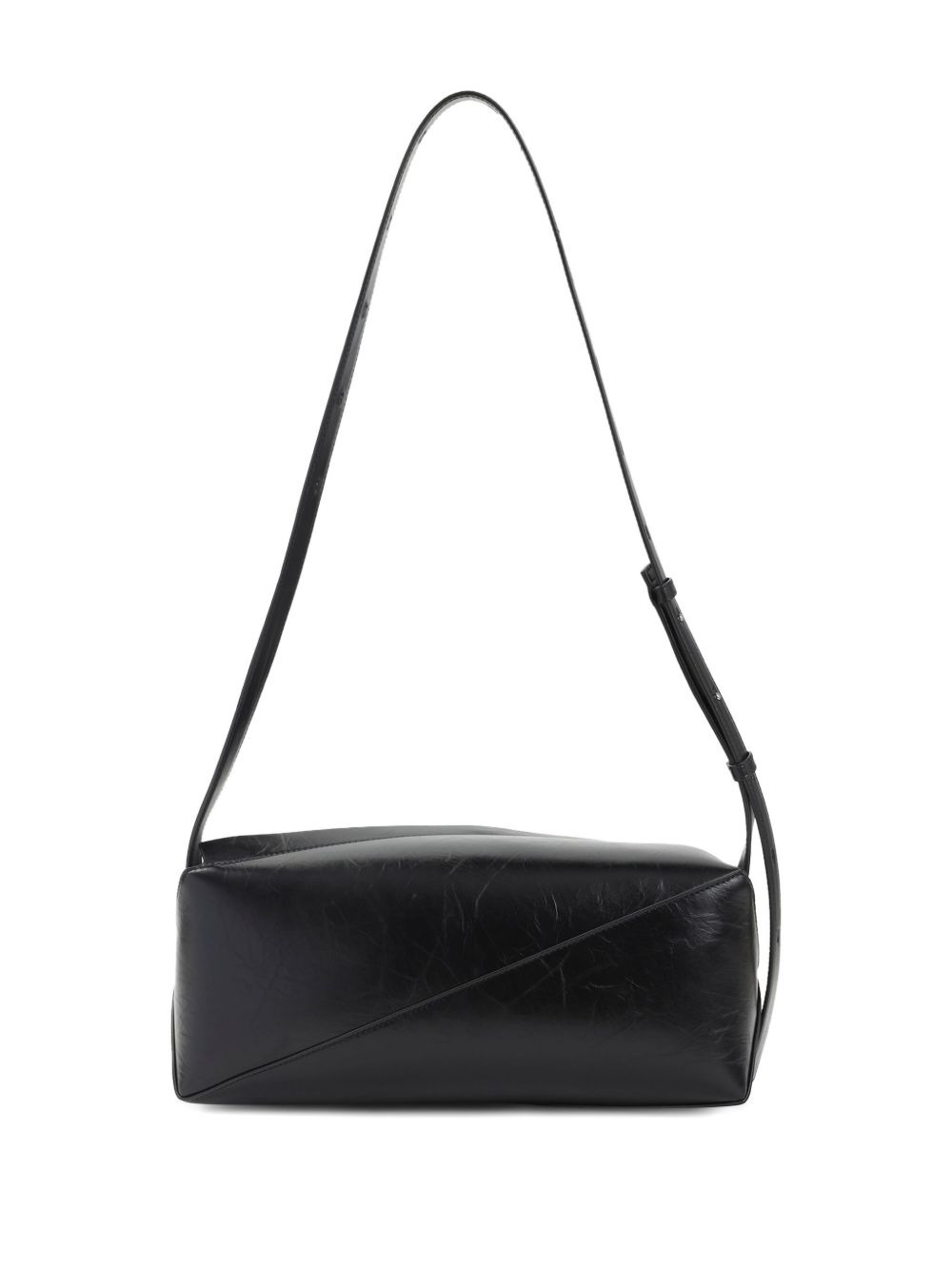 diagonal-zip leather shoulder bag - 2