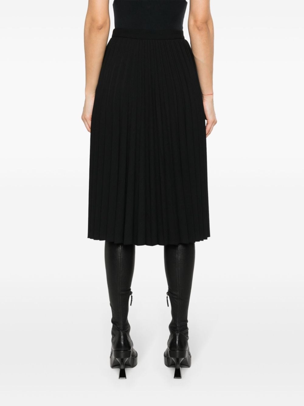 4G-plaque pleated midi skirt - 4