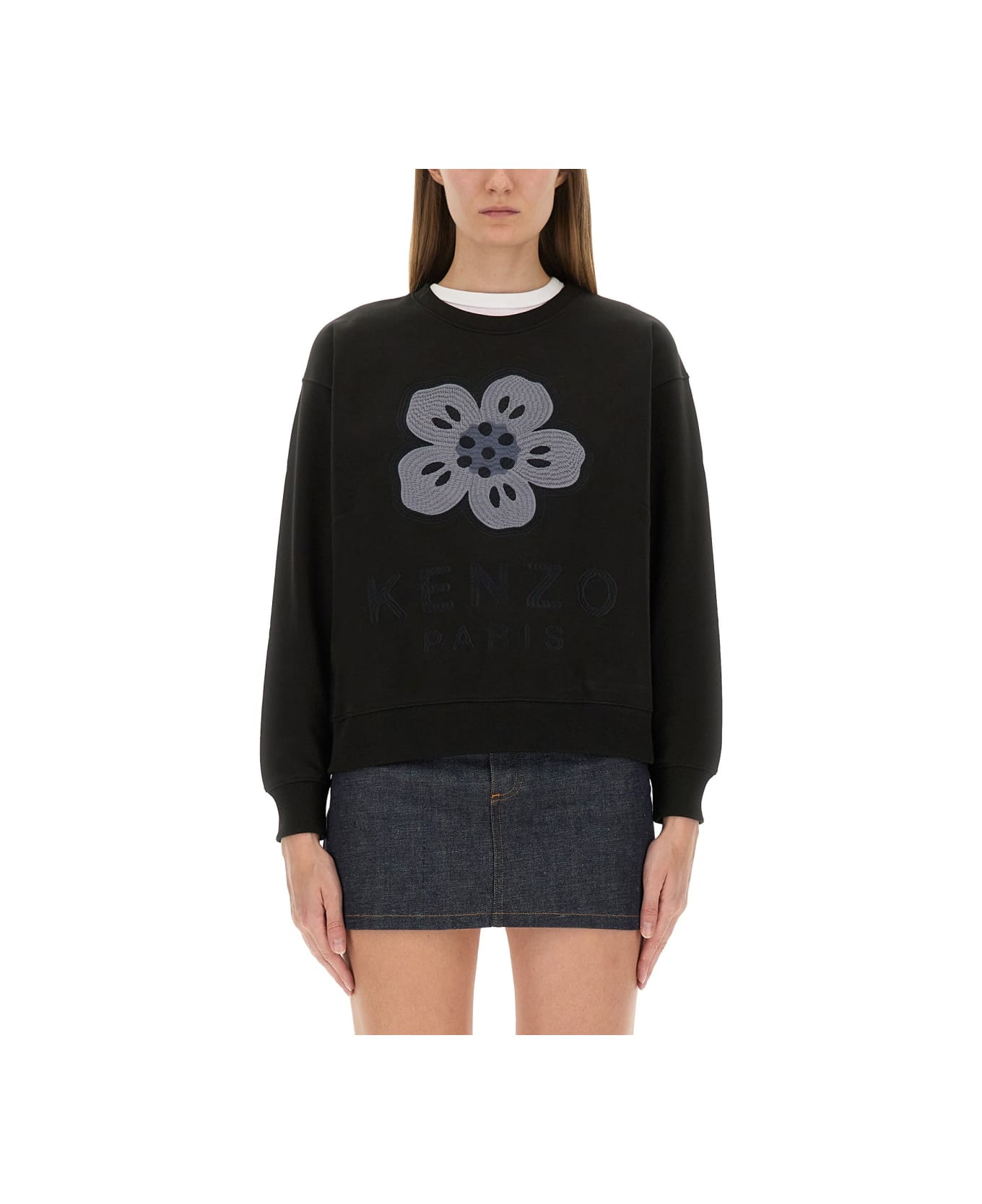 Sweatshirt With 'boke Flower' Embroidery - 1