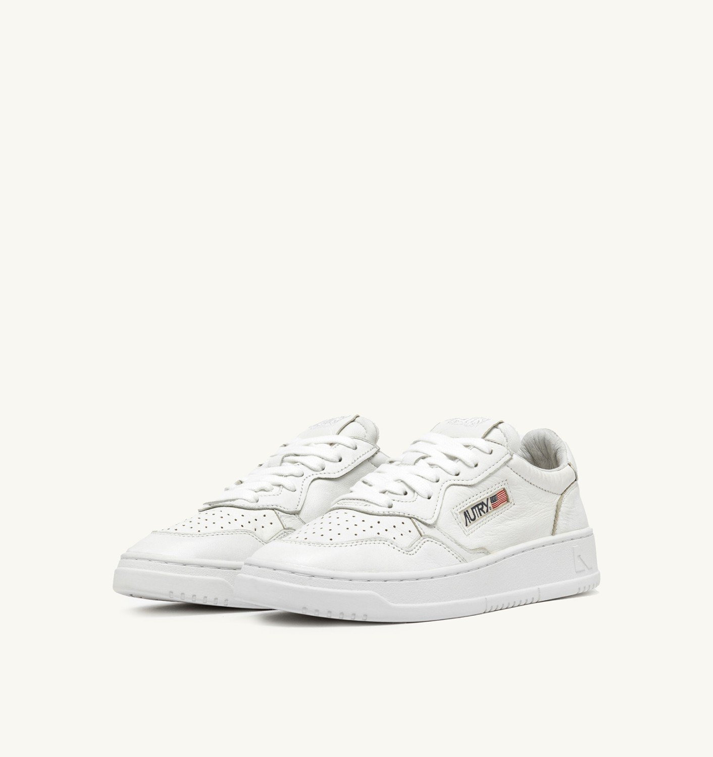 MEDALIST LOW SNEAKERS IN WHITE STONE WASHED LEATHER - 2
