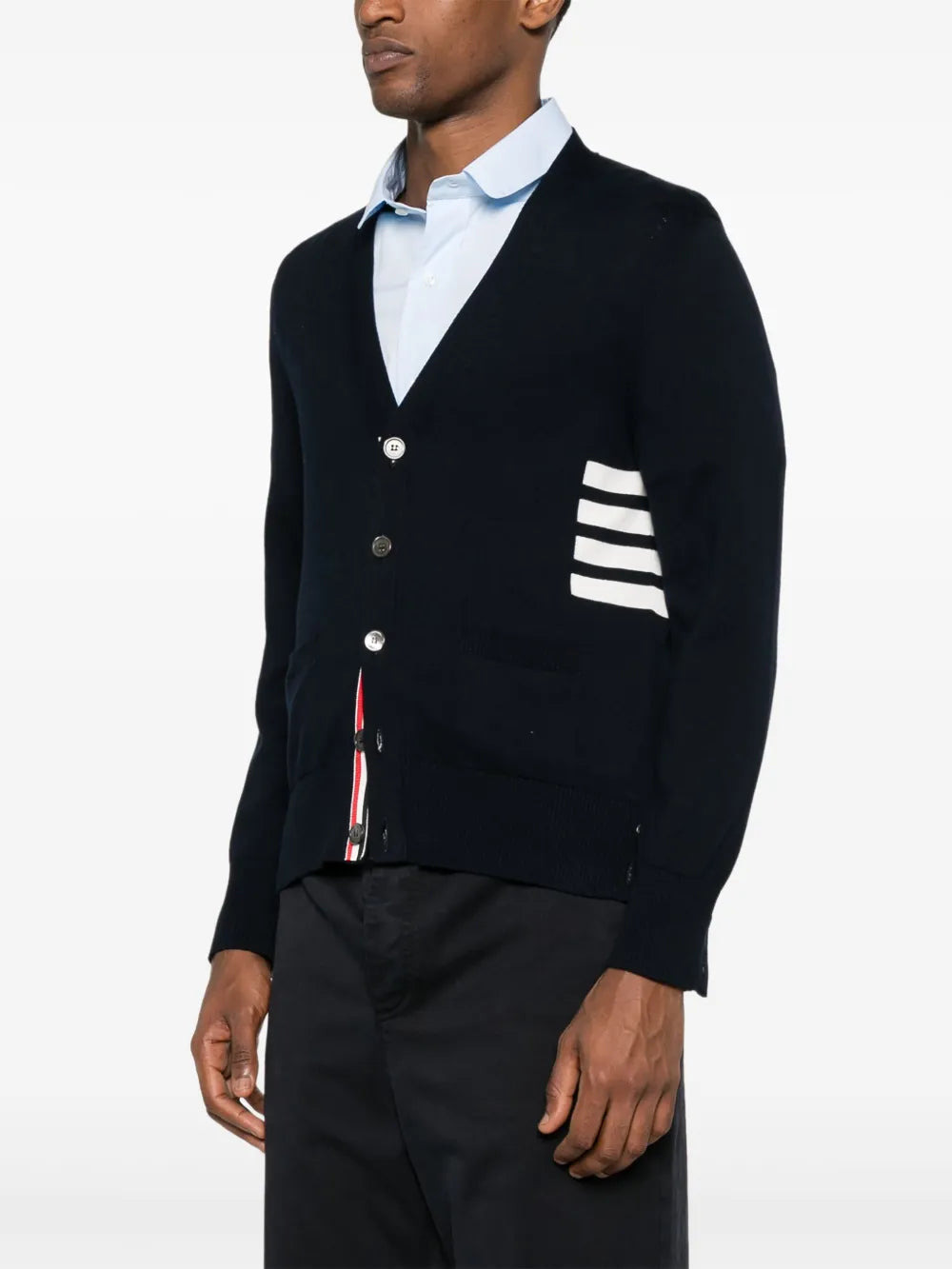 Thom Browne Men V-Neck Cardigan - 3