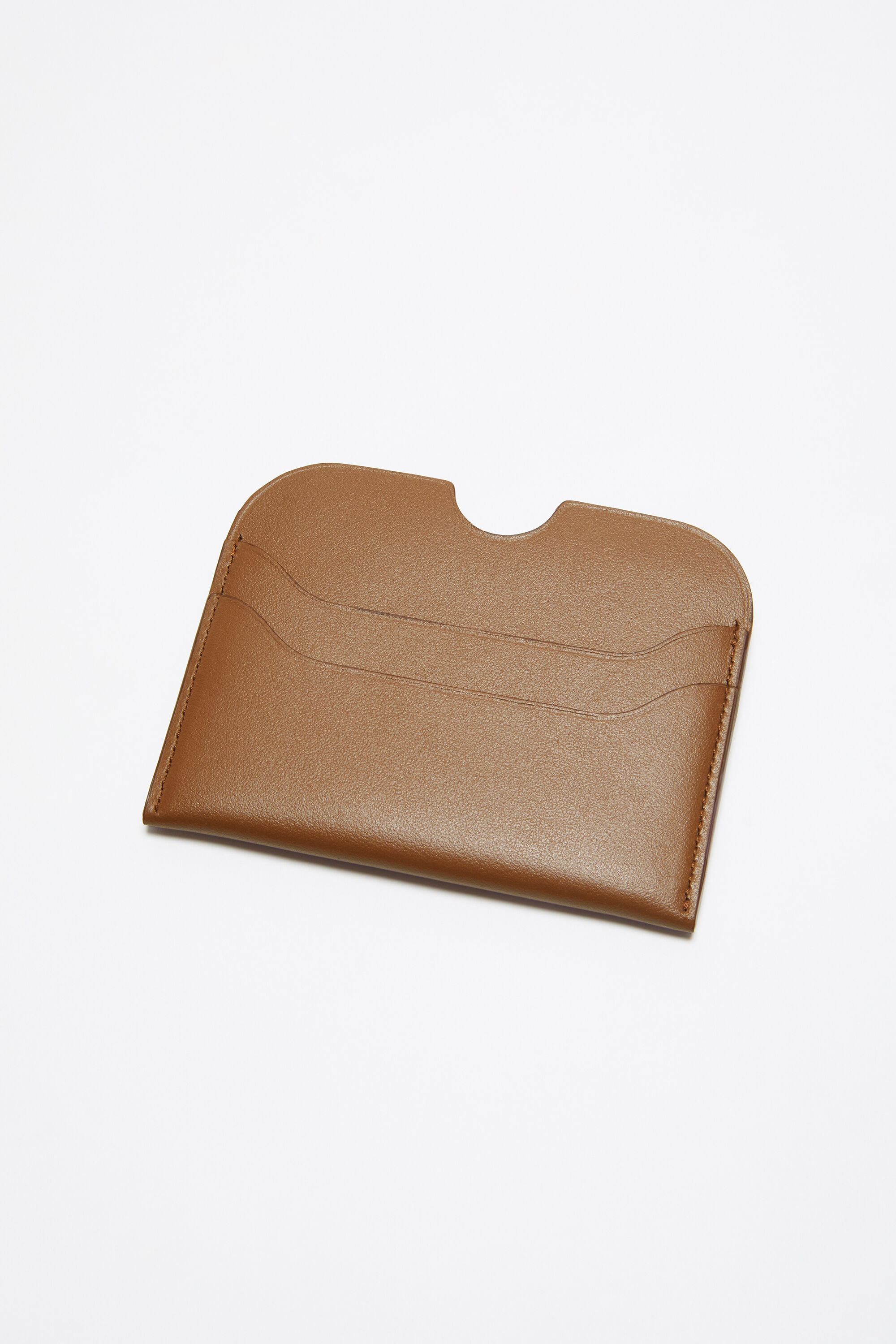 Leather card holder - Camel brown - 3